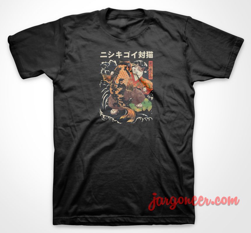 Cat And Koi Japan T-shirt 